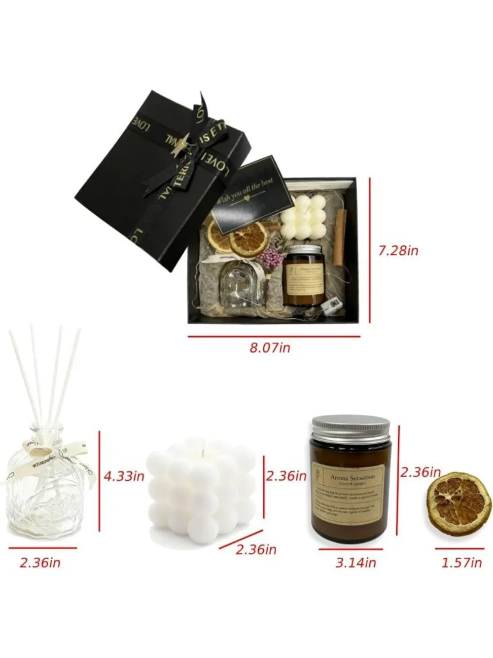 Long-Lasting Botanical Fragrance Candle & Reed Diffuser Gift Set for Home Décor